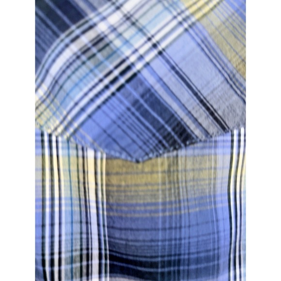 Vintage Classic Wrangler Shades of Blue Plaid Pearl Snap Shirt Men's Western - Picture 4 of 8